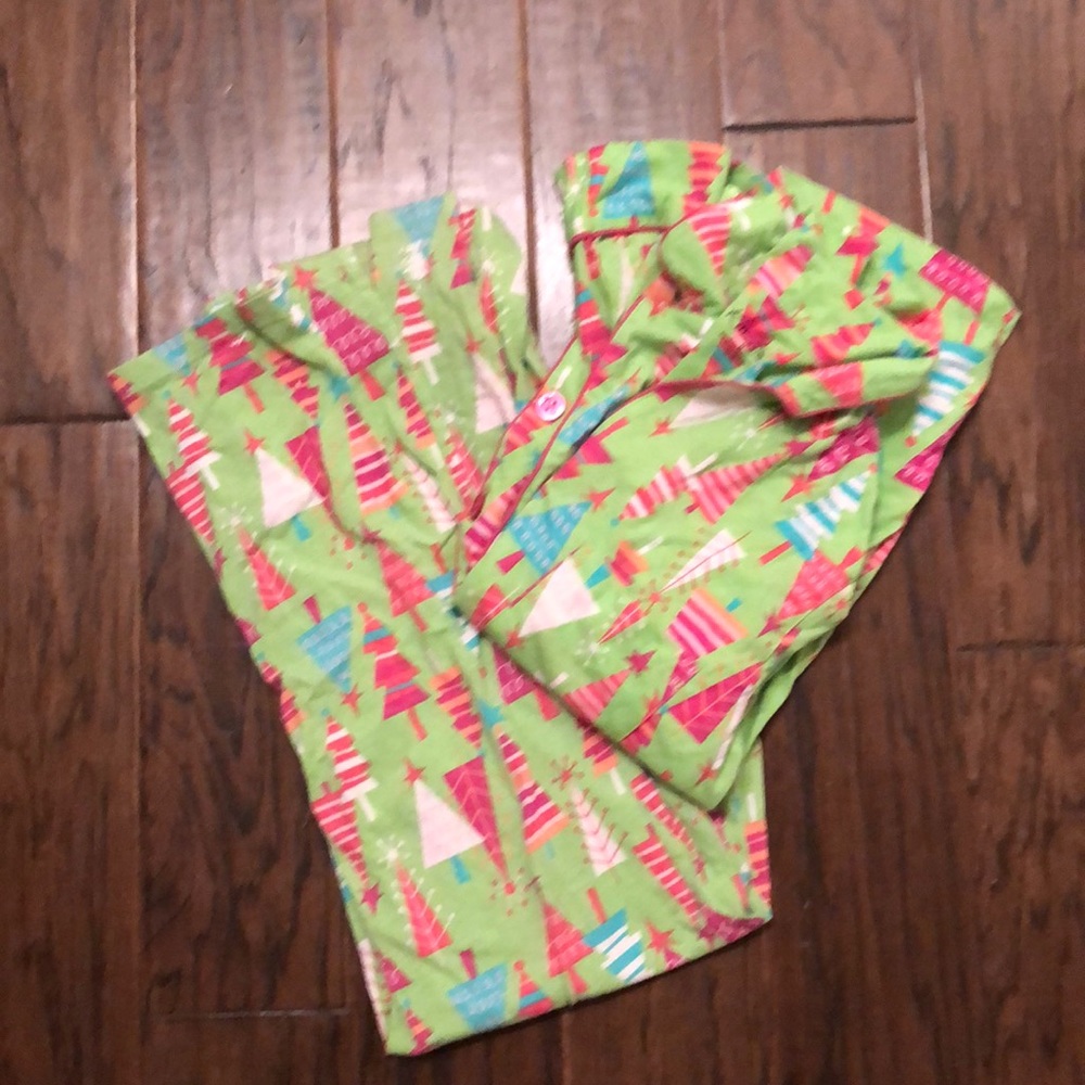 Kim Rogers Christmas pajama set with red slippers